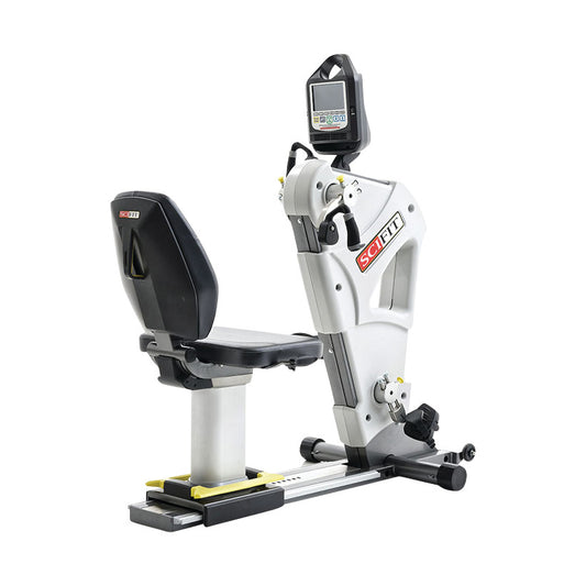 SciFit PRO2 Total Body Exerciser with an adjustable seat and digital display, designed for seated strength training.