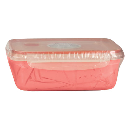 A transparent container holds pink AliMed Color-Coded Therapy Putty, sealed with a clear lid.