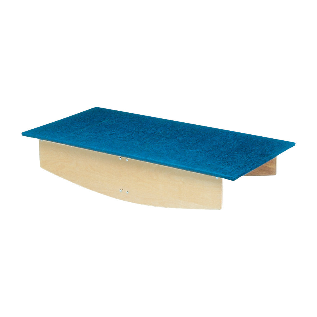 The Bailey Side-to-Side Vestibular Board features a cushioned blue surface and a wooden base for balance and coordination activities.