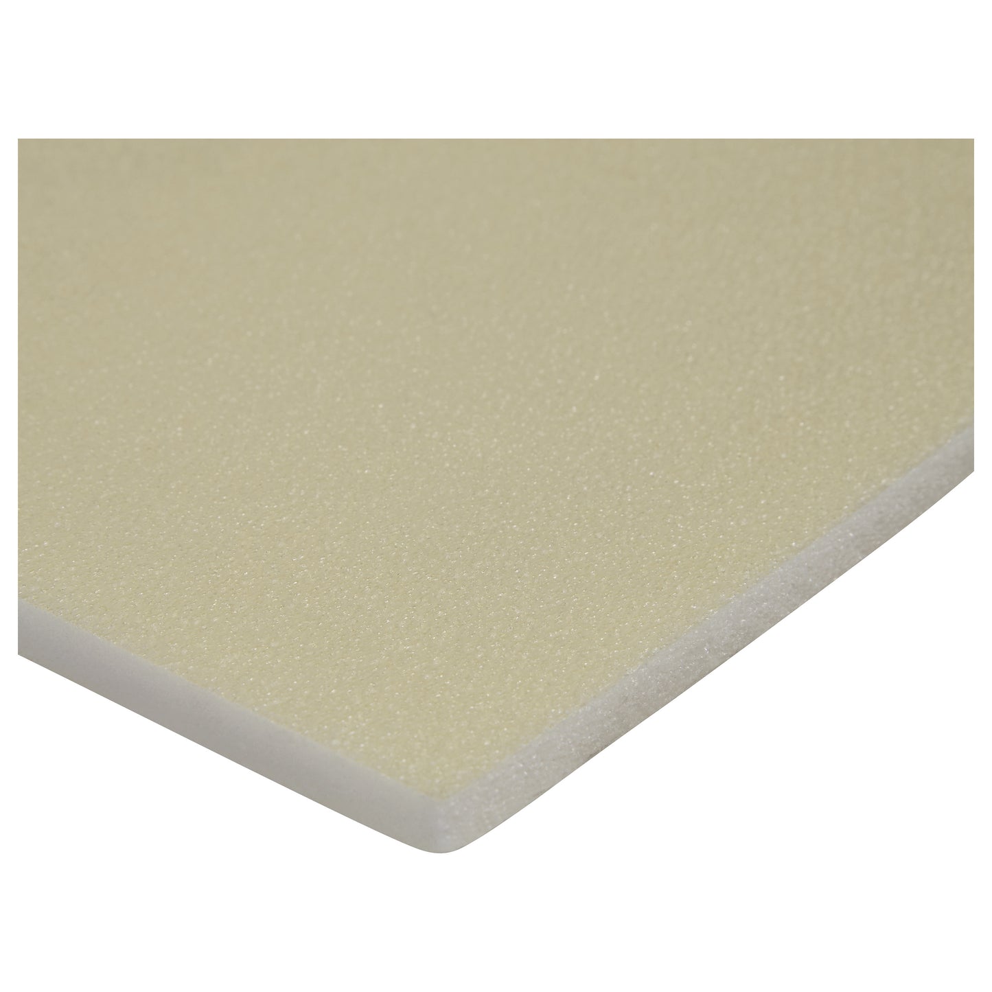 Close-up of the AliMed AliPlast XPE, a beige foam sheet with a smooth texture and defined edge.