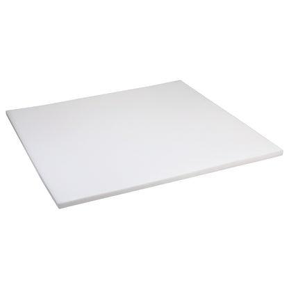 A flat rectangle of Plastazote #1, a lightweight white foam sheet shown from a slightly elevated angle.