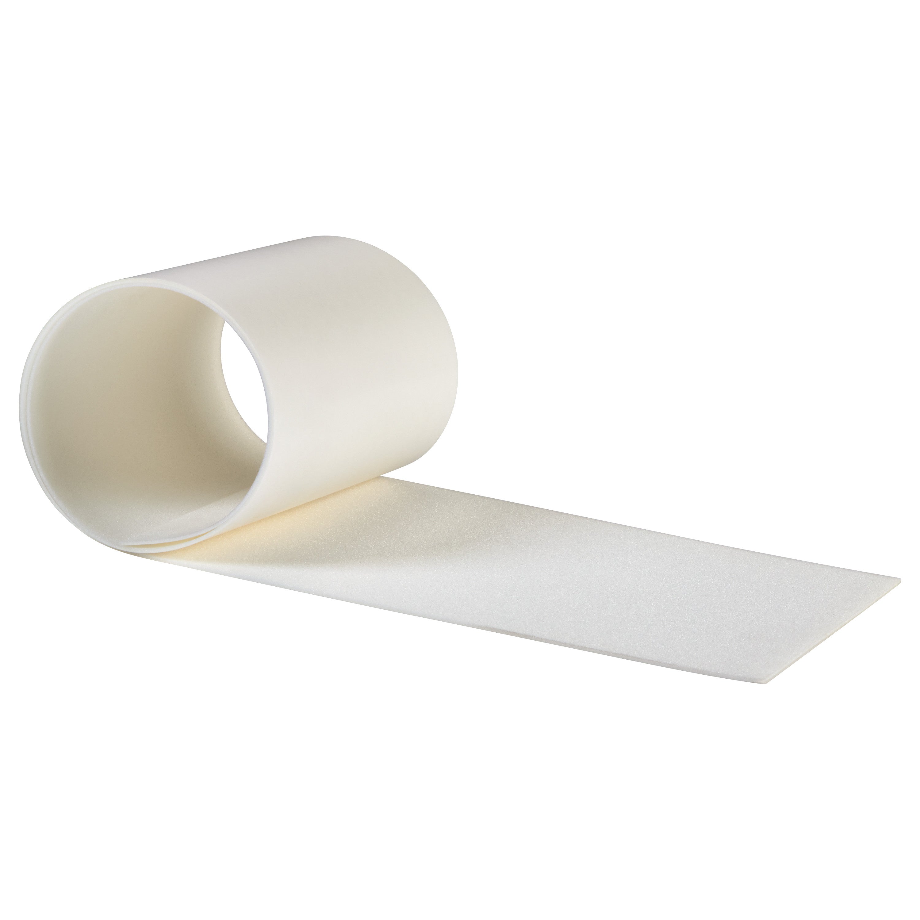 A roll of AliMed Plastazote Self-Stick Padding is partially unrolled, showing its smooth and adhesive surface.