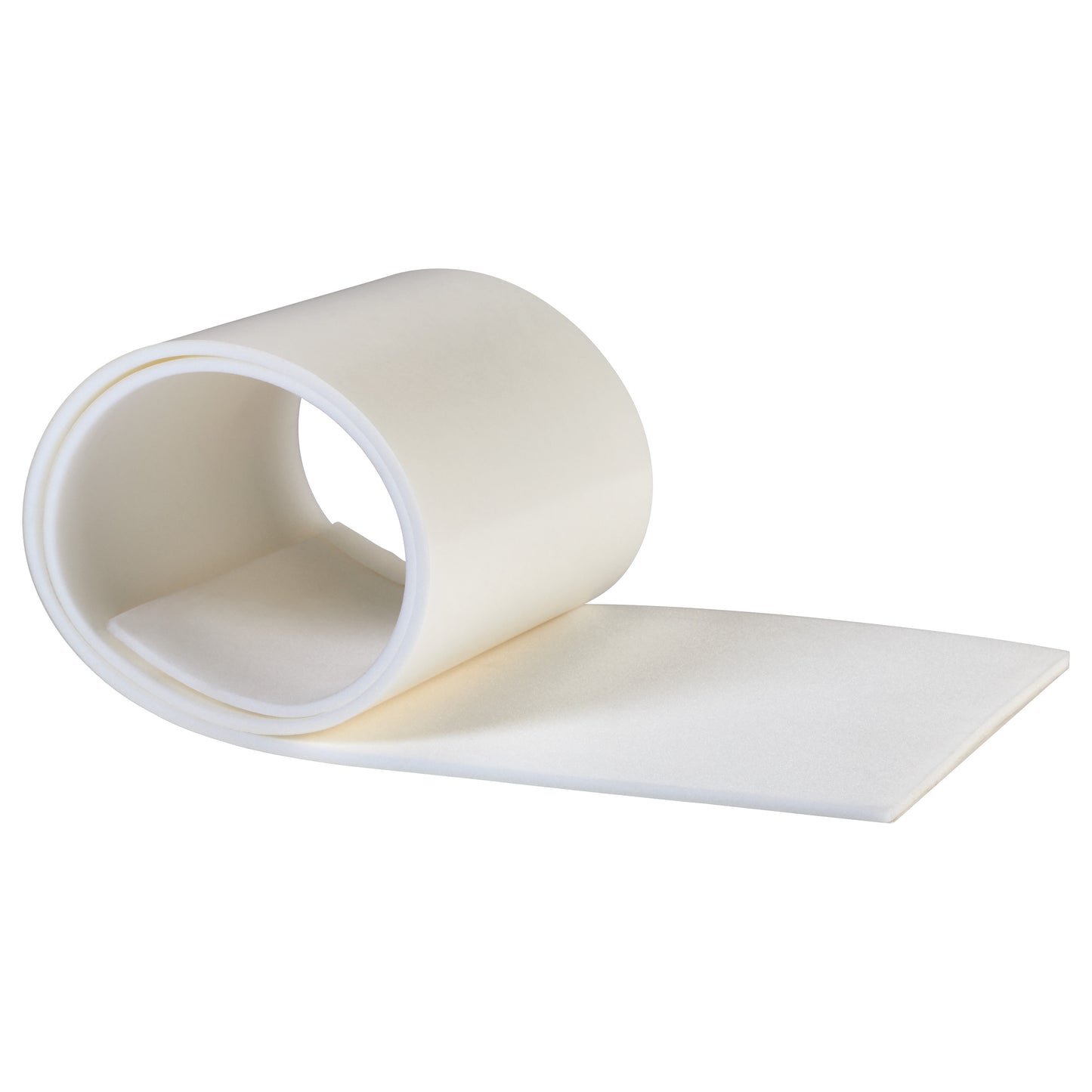 A roll of AliMed Plastazote Self-Stick Padding is partially unrolled on a white background.