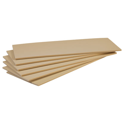 AliMed NickelPlast-S Self-Stick Posting Strips are shown in a stack. They are flat, rectangular, and beige in color.