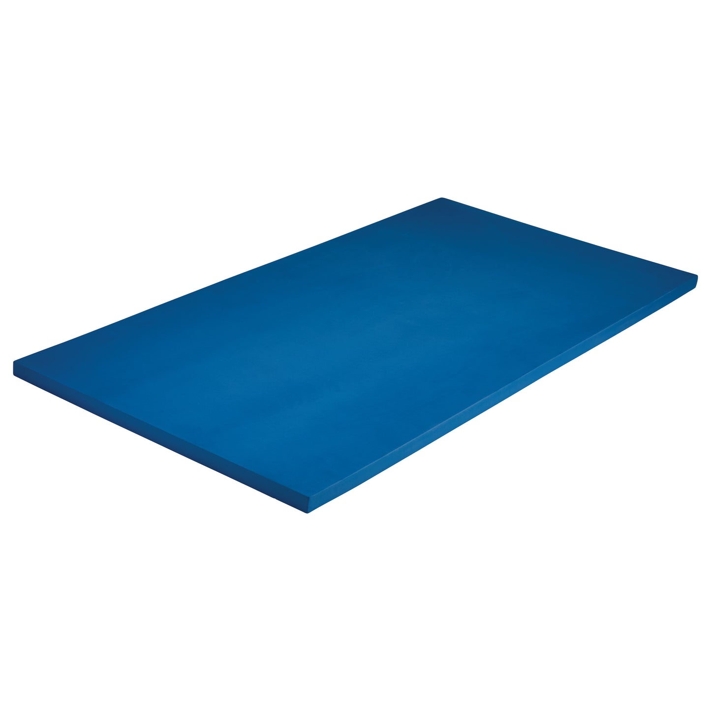 A blue mat called AliMed Super Constructa Foam, designed for support and comfort, with a flat, rectangular shape.
