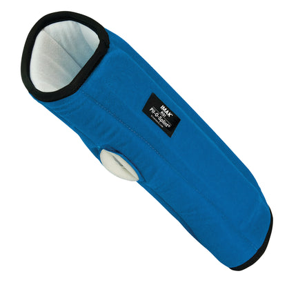 The Brownmed IMAK RSI Pil-O-Splint is a blue arm splint with black trim and a soft interior.