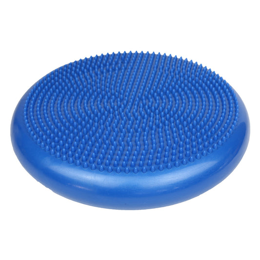A blue CanDo Vestibular Disc with a textured, spiky surface designed for balance and stability exercises.