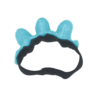 Comfy Splints Pediatric Finger Separator with a soft, blue textured surface and adjustable black strap for separating fingers.
