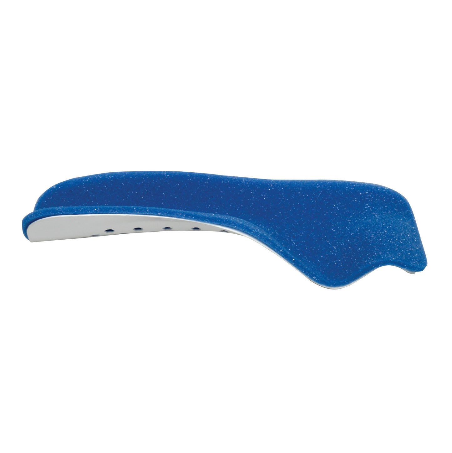 The Aluminum Forearm Splint is a blue, curved foam splint with a white interior, designed to support and immobilize the forearm.