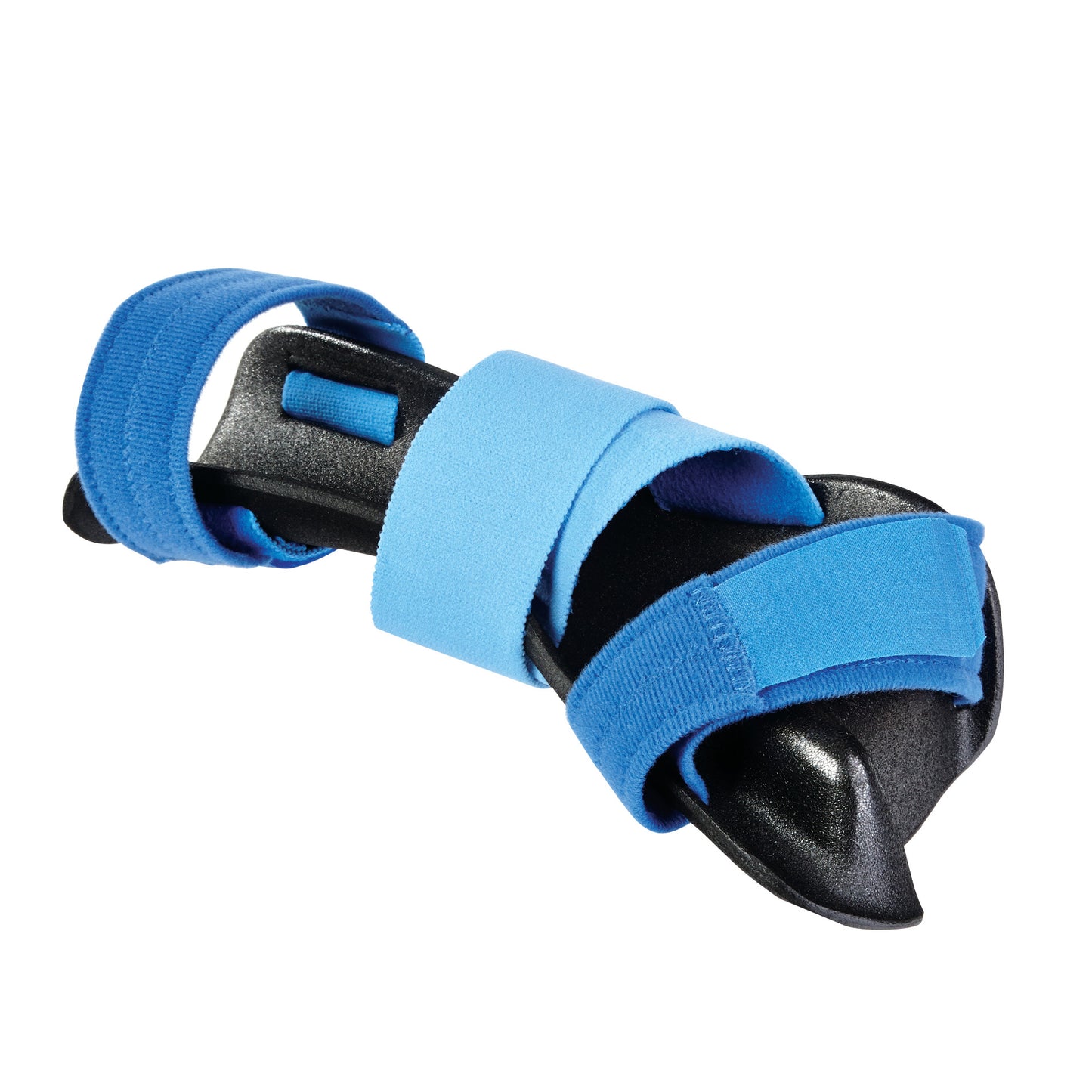 AliMed AliLite Resting Hand Mitt Splint with bright blue straps, designed to support and secure a hand in a resting position.