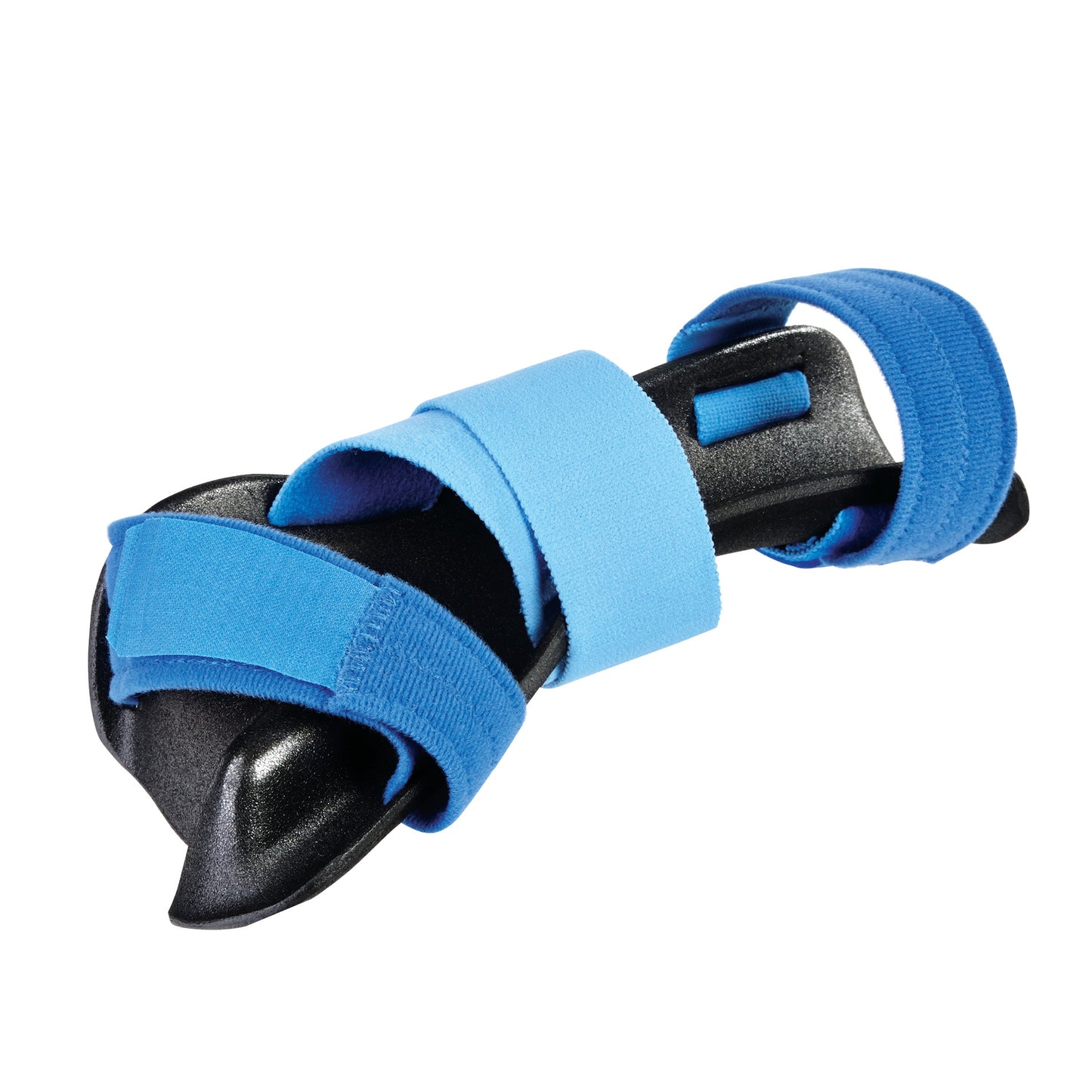 AliMed AliLite Resting Hand Mitt Splint with blue straps designed to immobilize and provide support to a hand in a resting position.