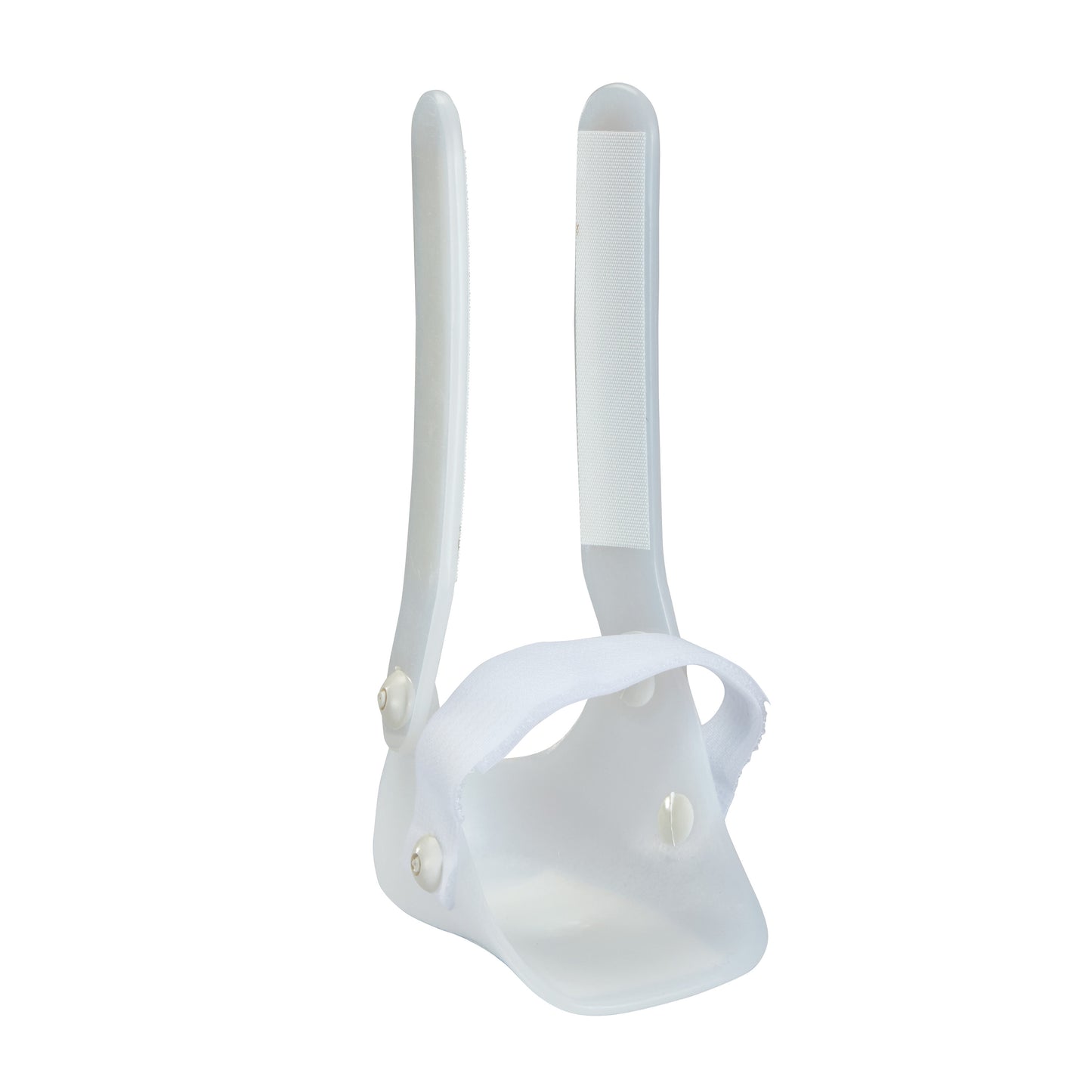 The Foot Component for Miami Tibial Fracture PTB Brace is a white plastic ankle brace with two upright supports and a strap.