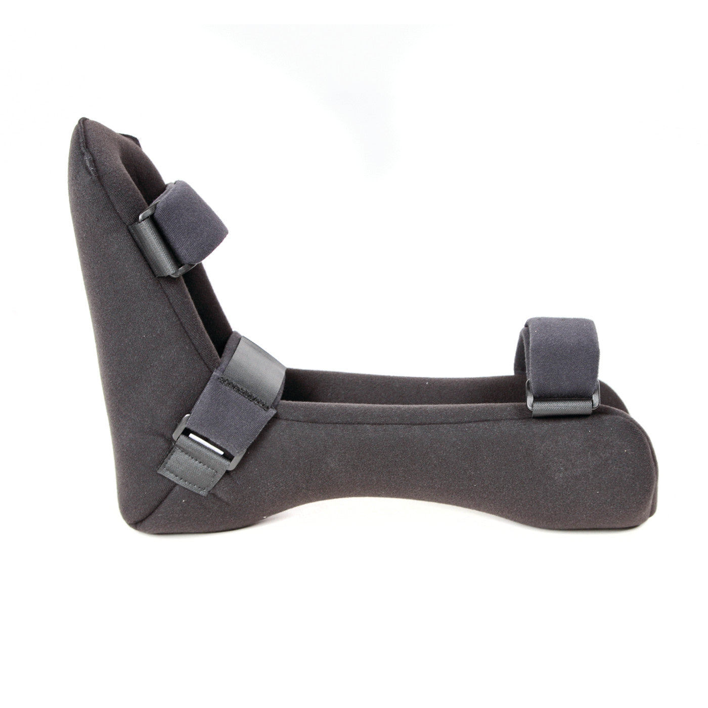 The AliMed FREEDOM comfort Night Splint is a black orthopedic support with adjustable straps to secure the foot in place.