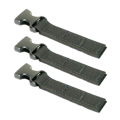 Three Replacement Shoe Straps for AliMed FREEDOM Adjustable Footdrop Brace with black buckles and adjustable straps.
