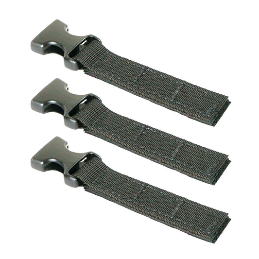 Three Replacement Shoe Straps for AliMed FREEDOM Adjustable Footdrop Brace with black buckles and adjustable straps.