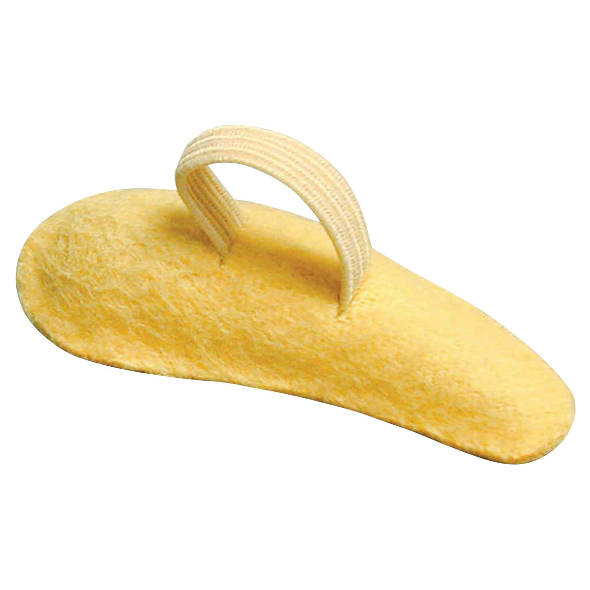 PediFix FELTastic Hammer Toe Cushion is a soft, yellow felt pad with an elastic loop, designed to relieve toe discomfort.