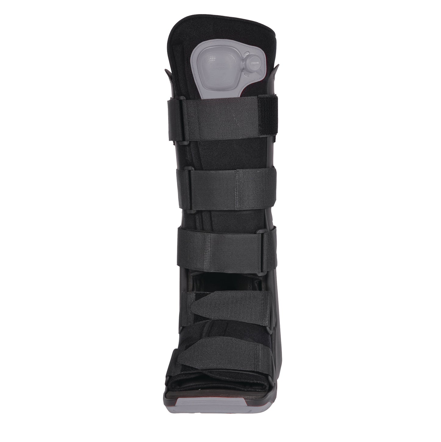 The Ovation Medical Gen2 Standard Pneumatic Walker Boot is a black medical boot with adjustable straps and a cushioned footbed.