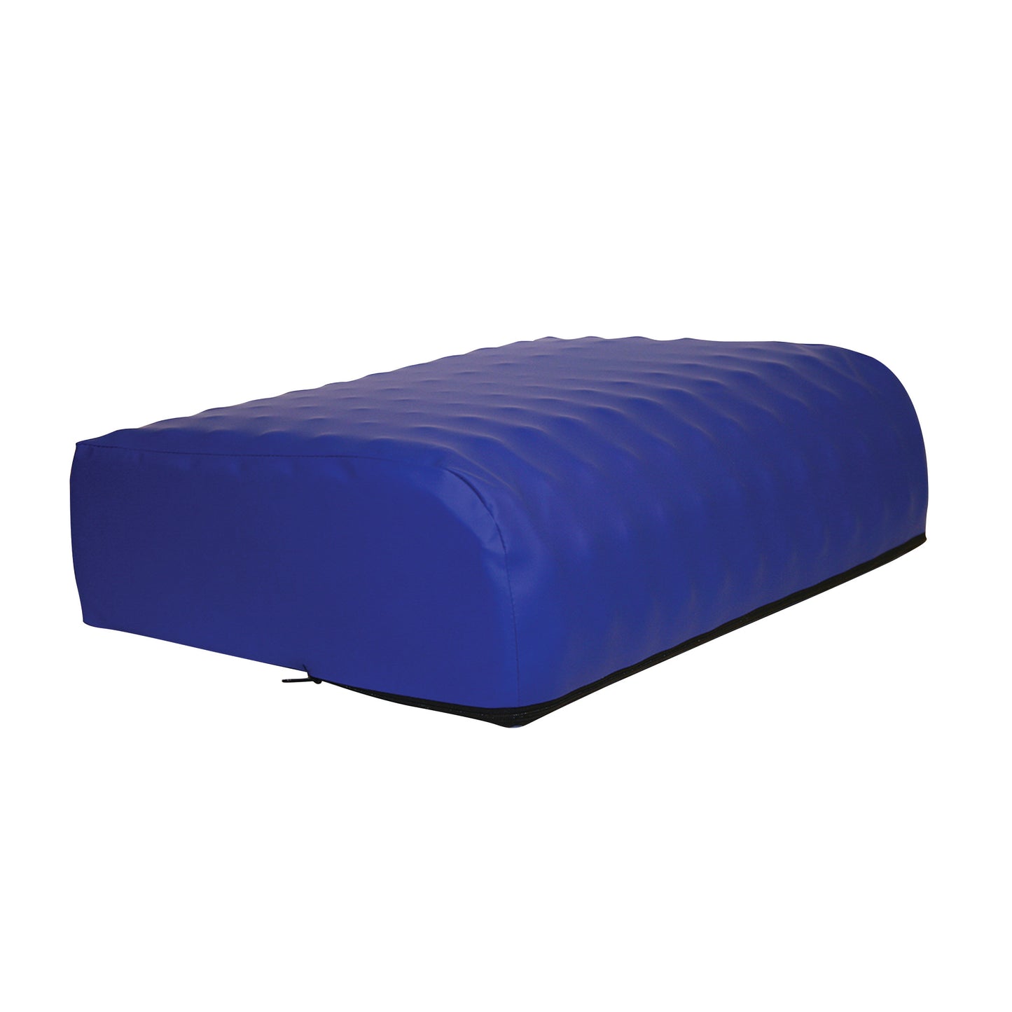 Blue NYOrtho ZERO-G Heel Pillow with a quilted texture, designed for patient comfort and support, shown on a white background.