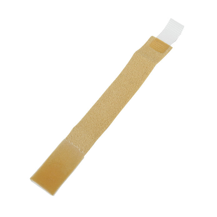 Silipos Gel Splint with a brown elastic strap and a white fastening, used for support or protection of finger joints.