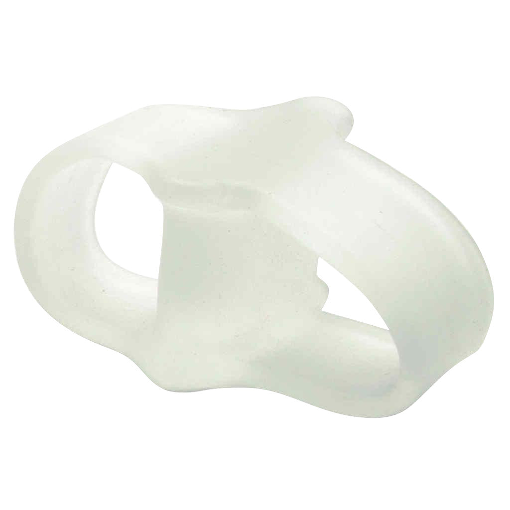 The PediFix Visco-GEL ToeBuddy is a translucent, soft gel loop designed to separate and cushion toes, providing relief from discomfort.