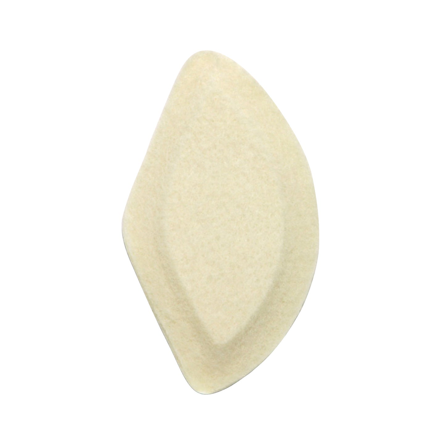 A beige Felt Arch Pad with an elongated oval shape designed for foot support, shown against a white background.
