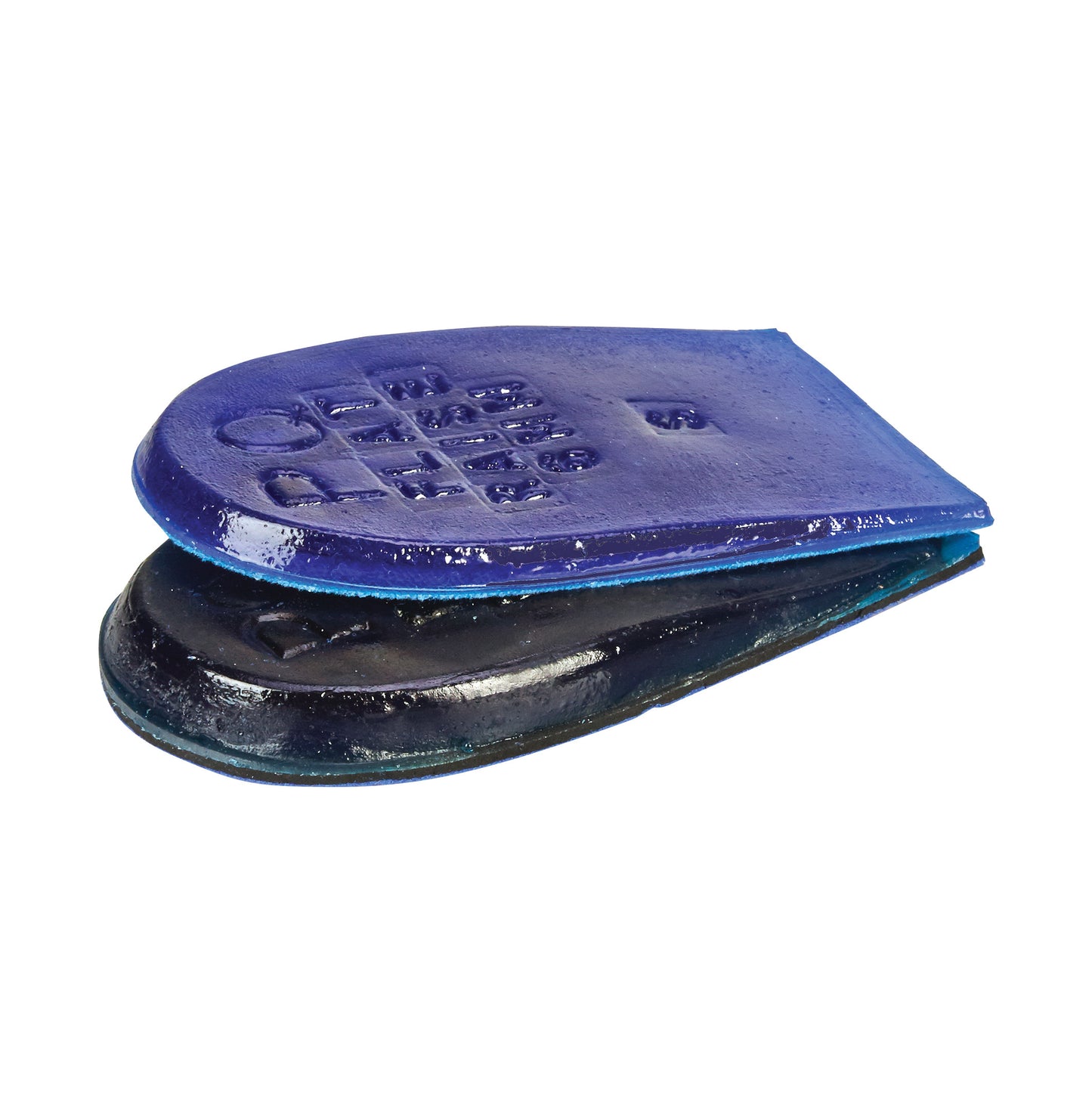 AliMed Leg-Length Discrepancy Pad in blue and black, designed to adjust leg height, with a textured surface and layered structure.