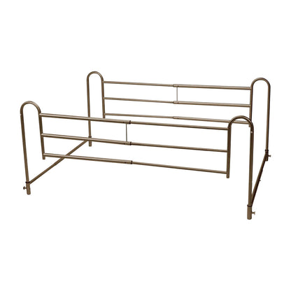 Drive Medical Homestyle Aluminum Bed Rail with adjustable bars, designed for safety and support on a bed, shown freestanding.