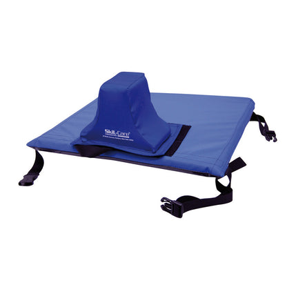 SkiL-Care E-Z Transfer Slider Pommel is a blue padded device with straps, used to assist transfers and maintain positioning.
