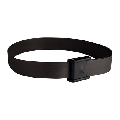 Posey E-Z Clean Gait Belt with a black plastic buckle and a dark brown strap designed for mobility assistance.