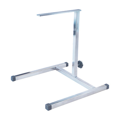 The Delta-Cast Adjustable Cast Stand features a sleek metal design with a horizontal support and a vertical adjustable arm.