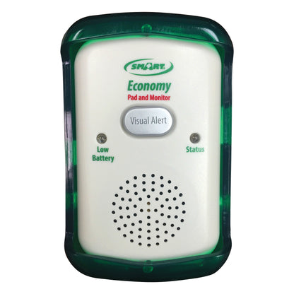 Smart Caregiver Economy Fall-Prevention Monitor with visual alert, low battery, and status indicators; features a speaker grille.