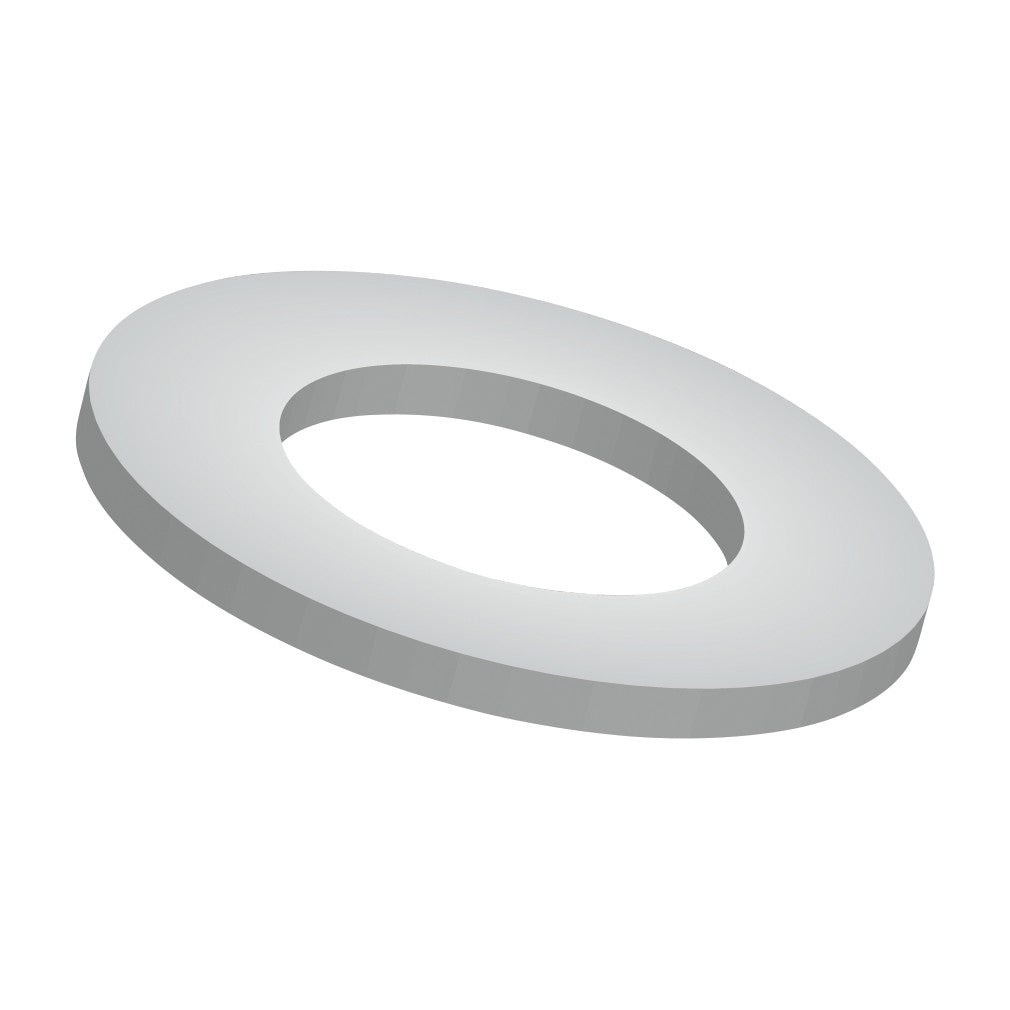 A Support Stop Ring for Big John Wall-Mounted Toilet Support, featuring a metallic, flat circular shape with a wide hole in the center.