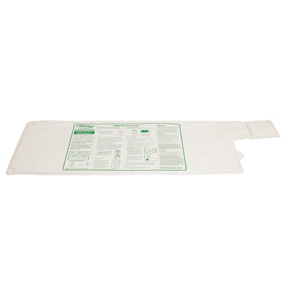 The Smart Caregiver CordLess Bed Sensor Pad is a white rectangular pad with printed instructions and warnings in green text.