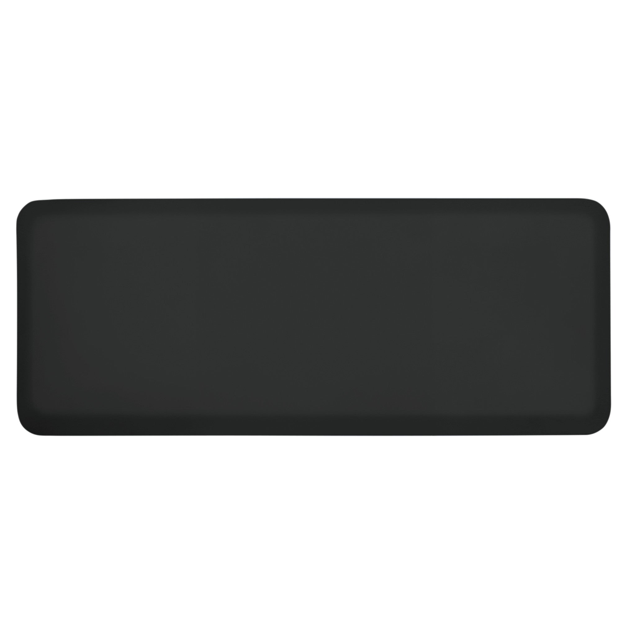GelPro NewLife EcoPro Anti-Fatigue Mat in black, rectangular with rounded corners, designed for comfort on hard floors.