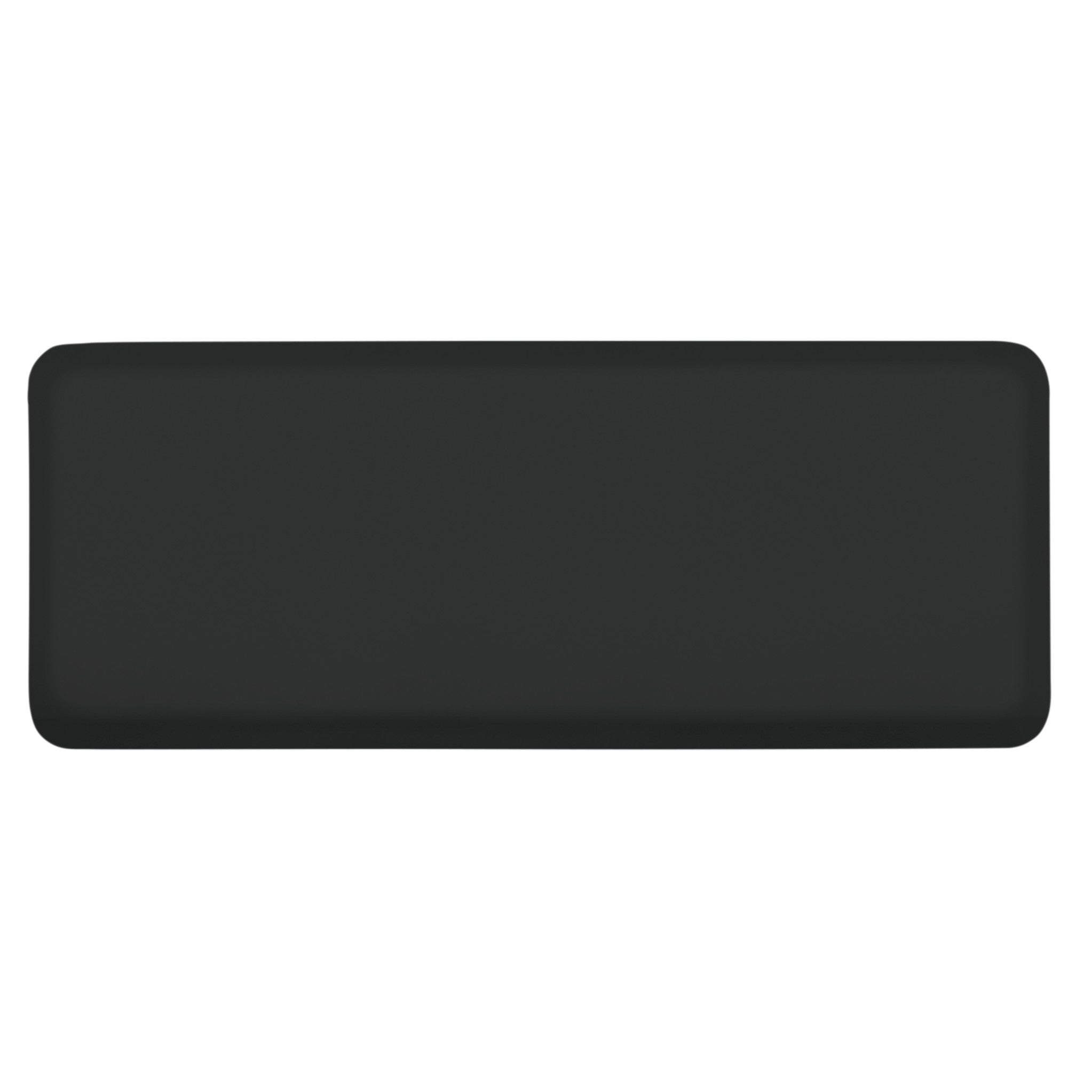 The image features a black GelPro NewLife EcoPro Anti-Fatigue Mat with a rectangular shape and rounded corners on a white background.