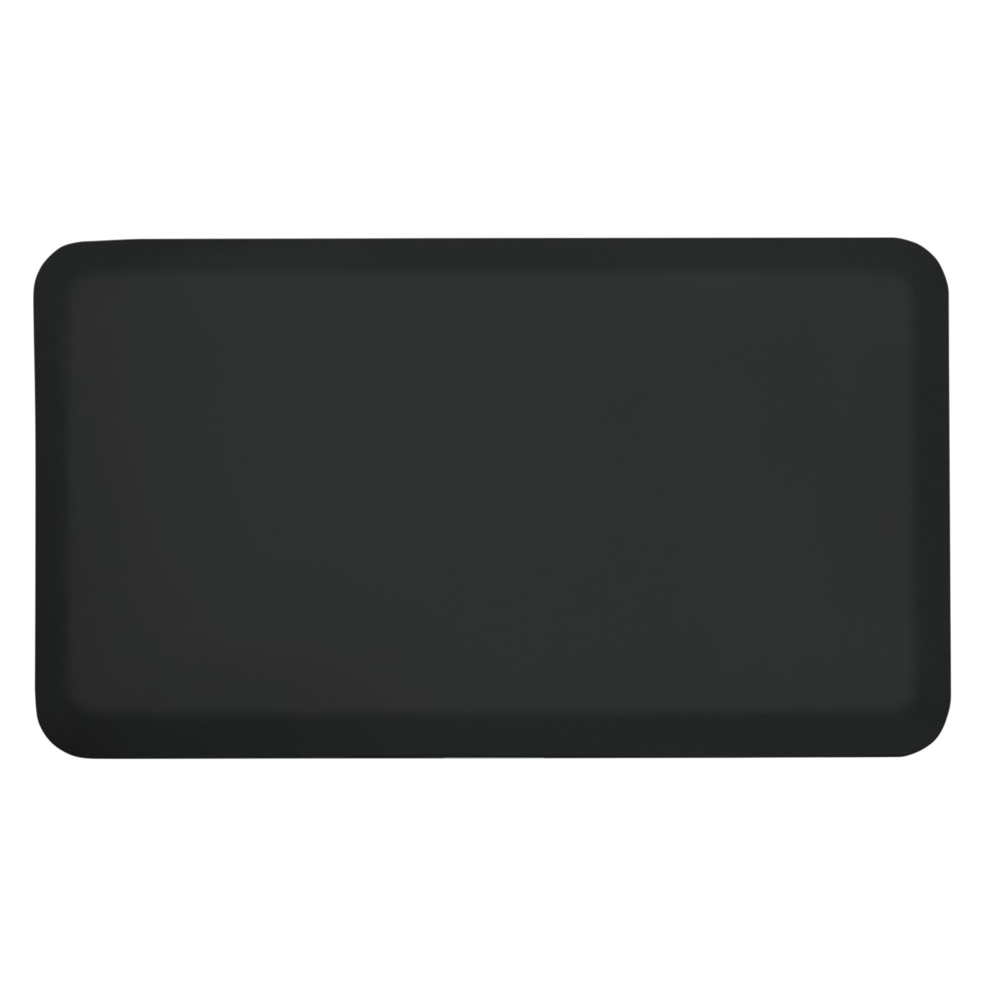 GelPro NewLife EcoPro Anti-Fatigue Mat, black, is a rectangular mat with rounded corners, designed to provide comfort and support.