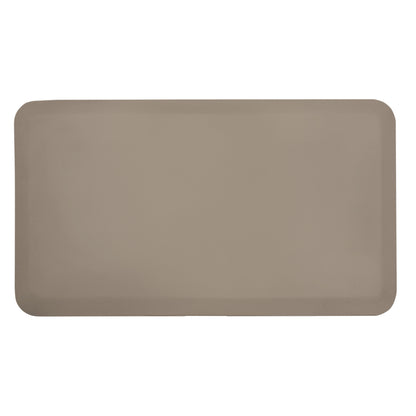 GelPro NewLife EcoPro Anti-Fatigue Mat in taupe, featuring a rectangular shape with rounded corners on a plain background.