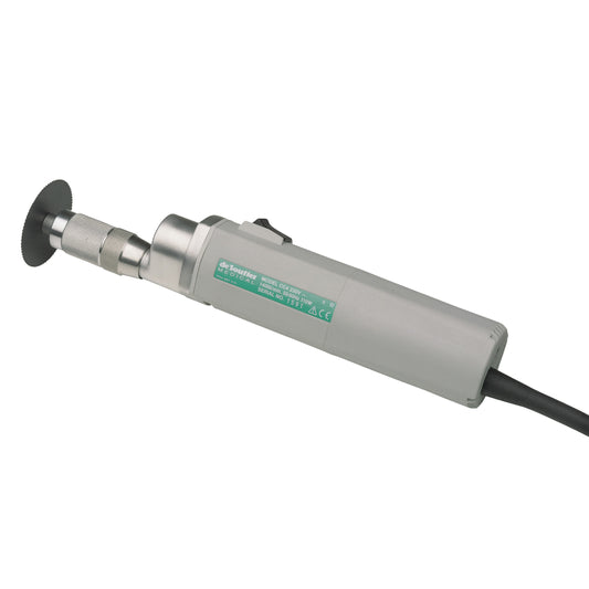 The DeSoutter CleanCast CC4 High-Power Cast Saw is a medical device with a circular blade and a corded handle.