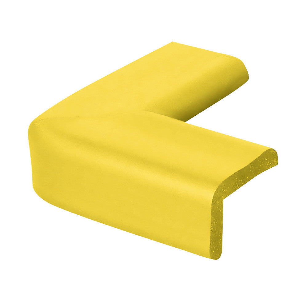 Yellow L-shaped protective cushion titled "AliMed SoftEdge Corner Protector" designed to cover and cushion sharp edges and corners.