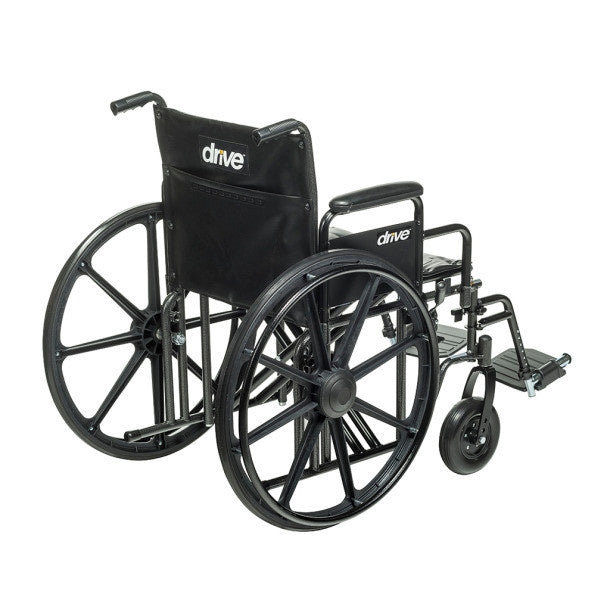 Sentra EC Heavy-Duty Wheelchair with Removable Desk Arms and Swing-Away Footrests, 20"W x 18"D