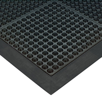 Wearwell Ortho Stand Anti-Fatigue Mat with a textured surface featuring circular patterns and a solid border.