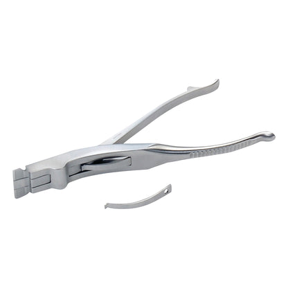 Delta-Cast Cast Spreader, a metal tool with curved handles and flat jaws, is used for safely removing medical casts.