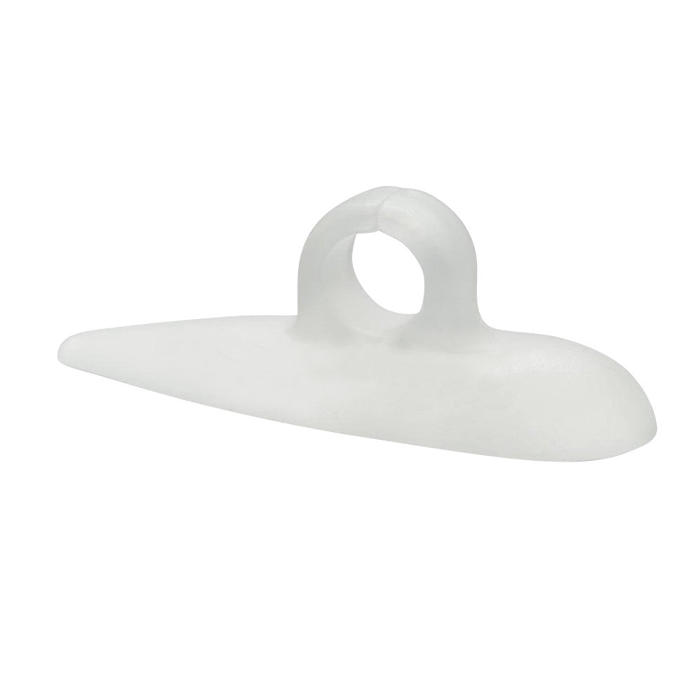 Silipos Gel Toe Crest, a translucent silicone pad with a loop, designed to align and cushion toes for comfort.