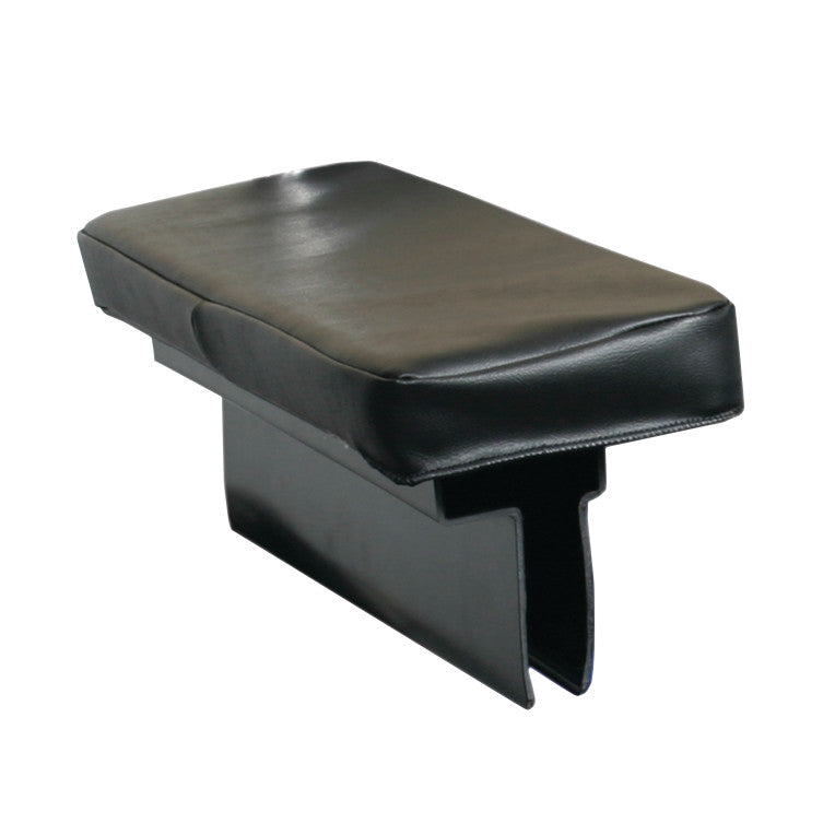 The AliMed Extended Width Armrest is shown, featuring a padded, black leather-like surface and a support base for attachment.