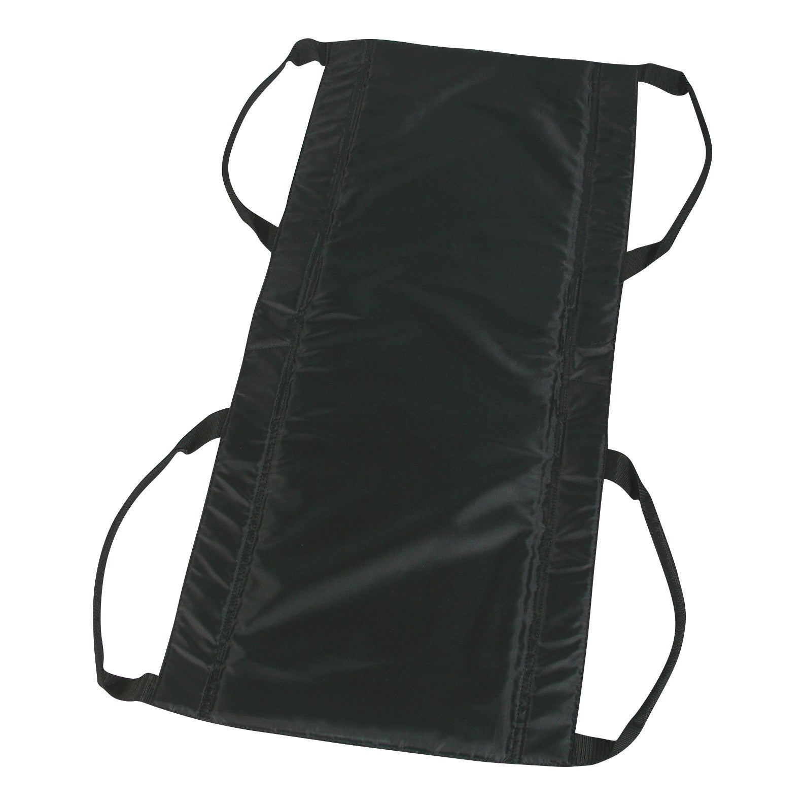 The SafetySure Mobility Sheet is a black, padded transfer aid with four handles for moving patients.