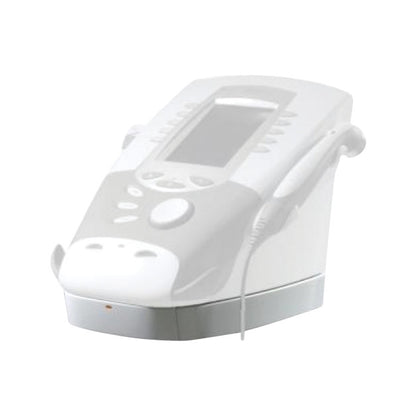 Battery Module for Chattanooga Intelect Legend XT Electrotherapy System with a sleek design and a connected cable on a stand.