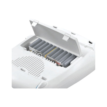 The Battery Pack for Chattanooga Intelect Transport Two-Channel Stimulator System is shown with its cover open, revealing internal batteries.