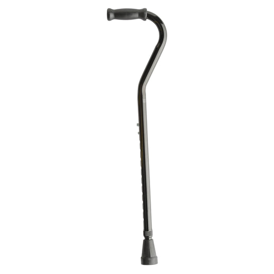A Bariatric Adjustable Offset Cane with a curved handle and a textured rubber tip, designed for enhanced stability and support.