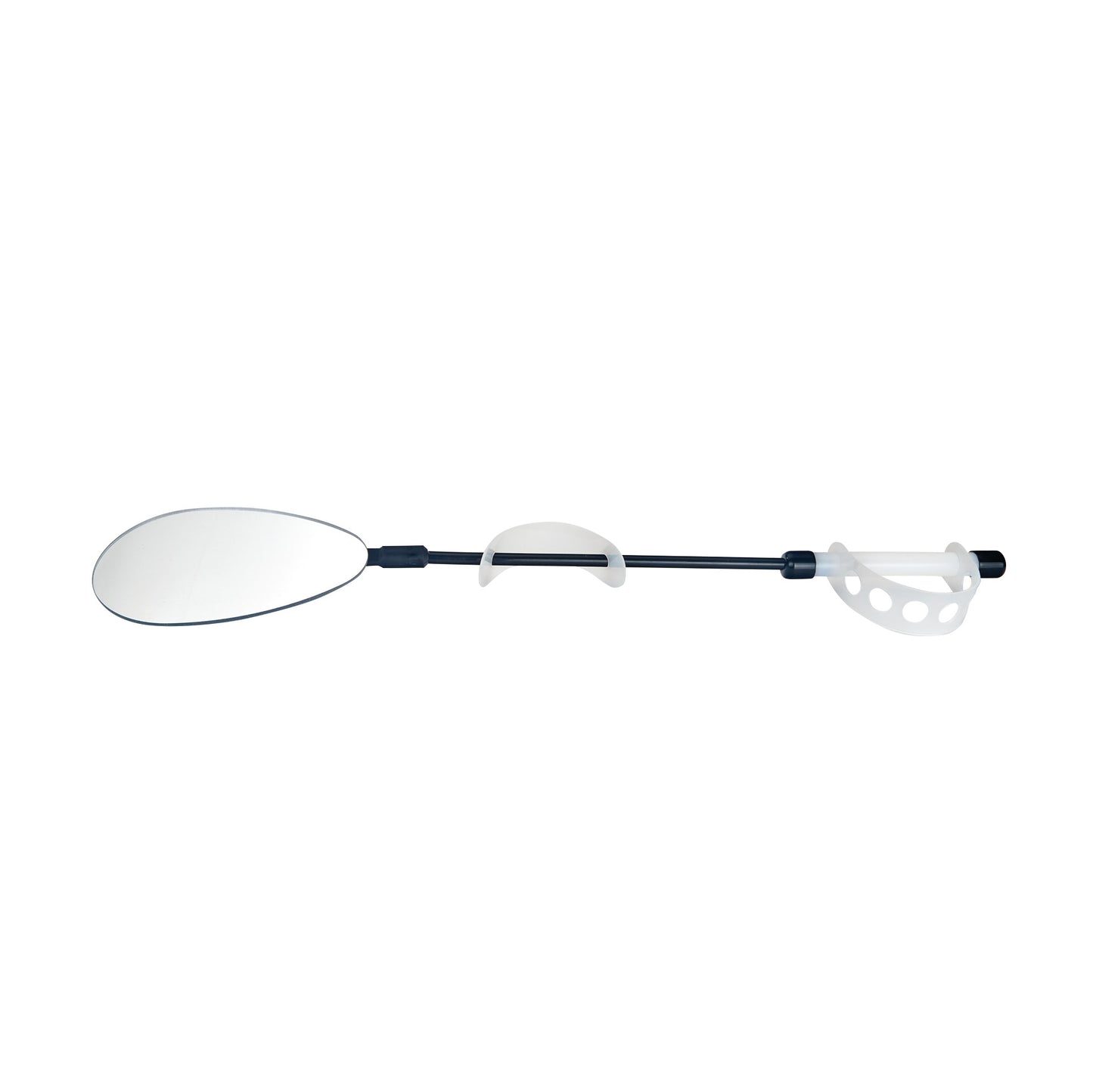 Therafin Skin Inspection Mirror with a long handle, adjustable stem, and an oval mirror, designed for viewing hard-to-reach areas.