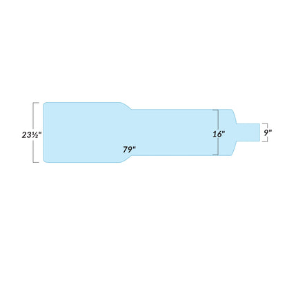 Diagram of the Support Surface for Siemens CCL Cardiac Cath Table, showing dimensions: 79" long, 23.5" wide, with tapered sections.
